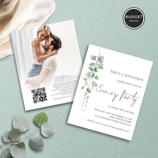 Eucalyptus Photo QR Wedding Night (Front and back view)