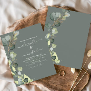 Eucalyptus Sage Convite para Casamento Verde