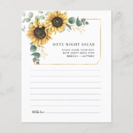 Eucalyptus Sunflower Wedflower Date Ideas Card