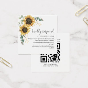 Eucalyptus Sunflower Wedflower QR Code RSVP Card
