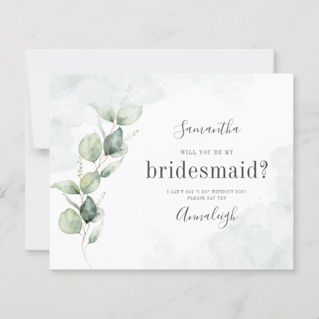 Eucalyptus Você Será Minha Proposta De Bridesmaid (Frente)