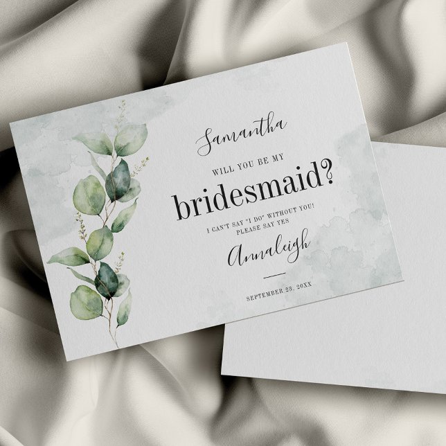 Eucalyptus Você Vai Ser Minha Carta De Bridesmaid (Criador carregado)