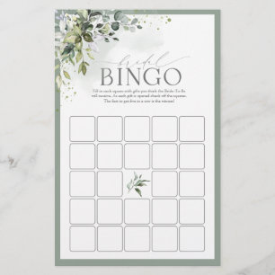 Eucalyptus Watercolor Bridal Jogo