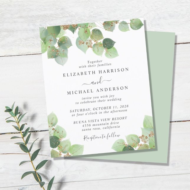 Eucalyptus Watercolor Invitation (Criador carregado)