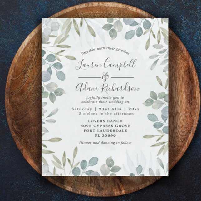 Eucalyptus Watercolor Invitation (Criador carregado)