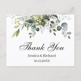 Eucalyptus Watercolor Obrigado Cartão