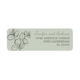 Eucalyptus Watercolor Sage - Etiqueta de Casamento