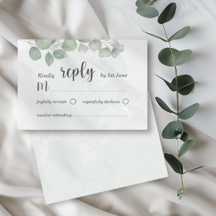 Eucalyptus Watercolor Sage green RSVP Wedding