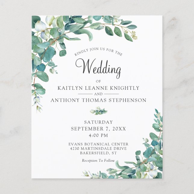 Eucalyptus Wedding Invitation (Frente)