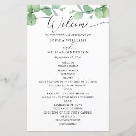 Eucalyptus Wedding Program | Outdoor Botanical 