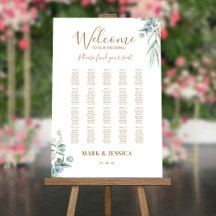 Eucalyptus Wedding Seating Chart Foam