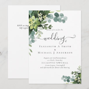Eucalyptus Wedding Watercolor Vergy Convites