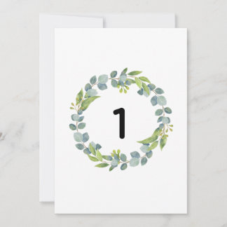 Eucalyptus Wreath Botanical Wedding Table Number C