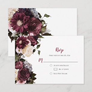 Euphoria Boho Burgundy Rosa Branco Floral RSVP