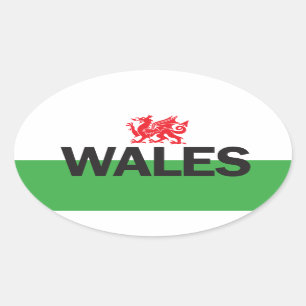 Euro- etiqueta oval do carro de Wales