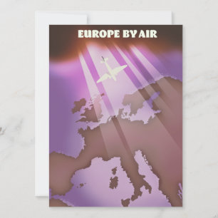 Europe By Air Vintage style poster de viagens.