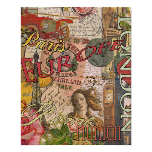 European Viagem Impressão Art London Roma Paris