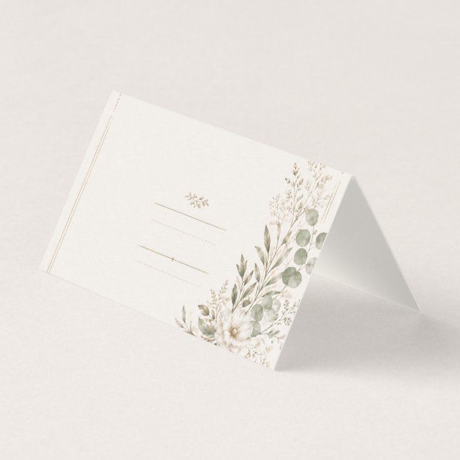 European Wedding Invitation in Olive Green (Frente)
