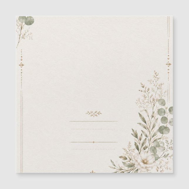 European Wedding Invitation in Olive Green (Frente)