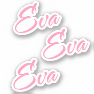 Eva Nome decorativo no adesivo cor-de-rosa x3