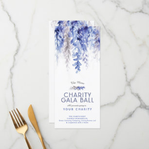 Evento de caridade da cinza azul-aquarela do menu