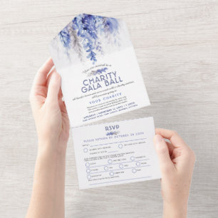Evento de gala de caridade azul de inverno à noit