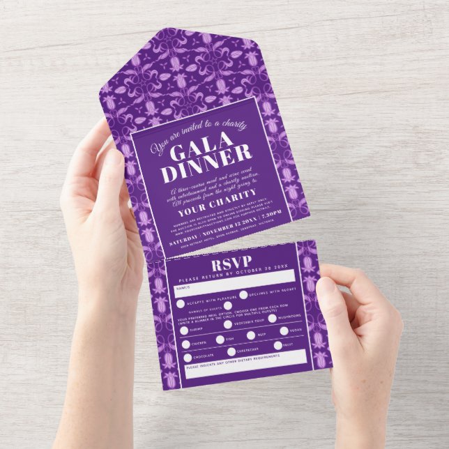 Evento de janto de gala de padrão roxo das estrela (Tearaway)