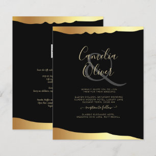 Evento Elegante de Espelho Ouro de Casamento Preto