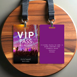 Evento VIP de Acesso Total Personalizado Crachá R