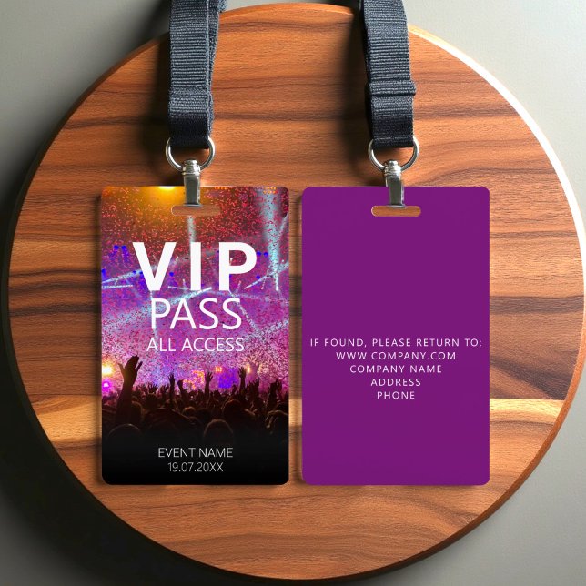 Evento VIP de Acesso Total Personalizado  Crachá R (Criador carregado)