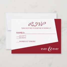Ever & Ever Burgundy Angle - Cartão de RSVP