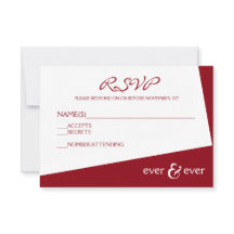 Ever & Ever Burgundy Angle - Cartão de RSVP