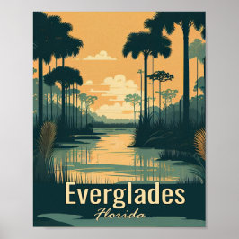 Everglades Minimalista Vintage Art Poster