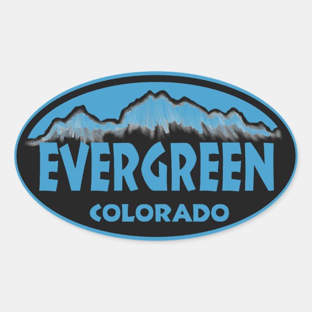 Evergreen Colorado, adesivos ovais azuis (Frente)