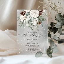 Evergreen elegante casamento no inverno de neve
