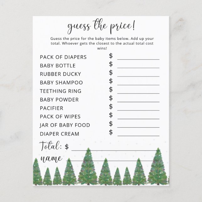 Evergreen Price Guess Game (Frente)