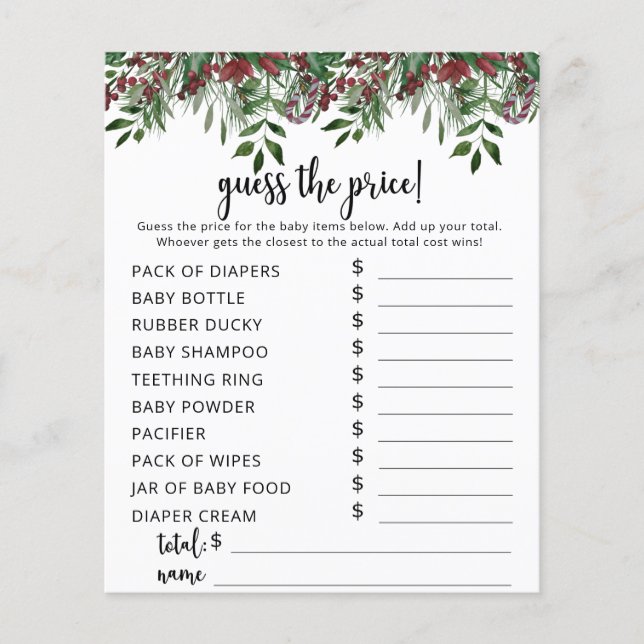 Evergreen Price Guess Game (Frente)