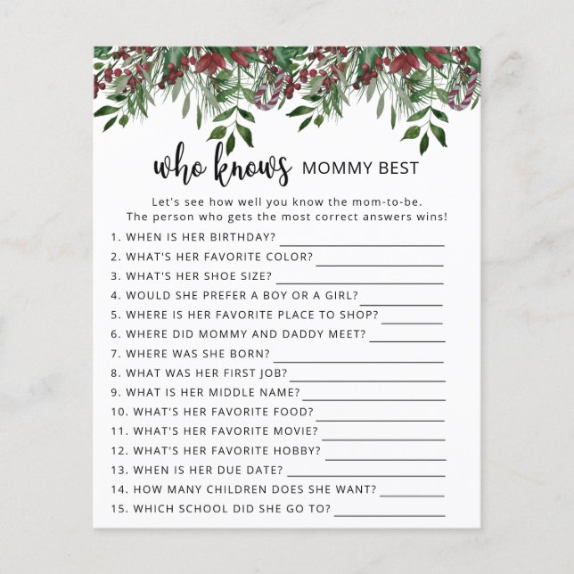 Evergreen Quem conhece melhor a mamãe (Frente)