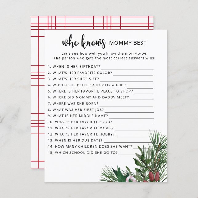 Evergreen Quem conhece melhor a mamãe (Frente/Verso)