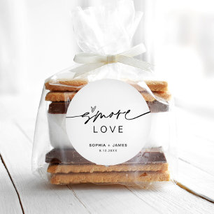 EVERLEIGH Favor de S'more Amor Adesivo Redondo 3"