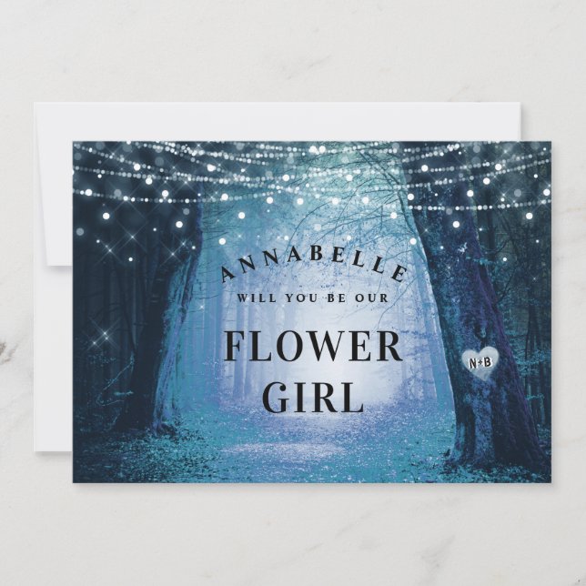 Evermore | Cartão de Proposta de Menina de Flores  (Frente)