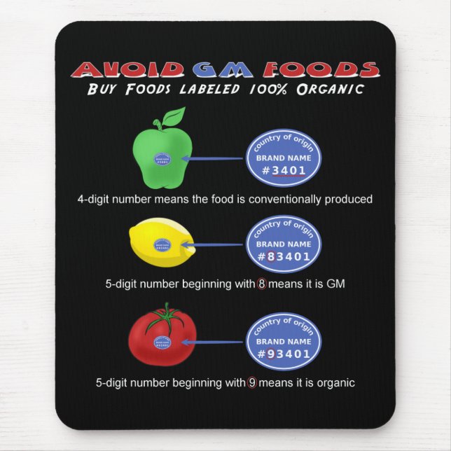 Evite alimentos geneticamente modificados mousepad (Frente)