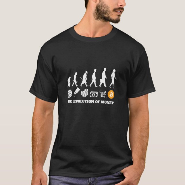 Evolução Da Camisa De Bitmoeda Do Criptocuro De Ca (Frente)