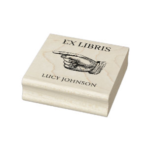 EX LIBRIS Carimbo de Borracha para Etiqueta de Liv