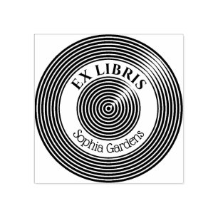 Ex Libris Circles v2 Carimbo de Borracha