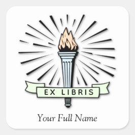 Ex Libris de Tocha, Etiqueta Quadrada para Livros