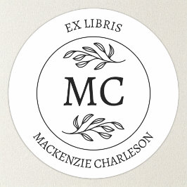 Ex Libris Personalizado com Monograma de Etiqueta