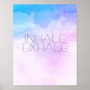 exalar texto de poster no exalar na arte de aquare
