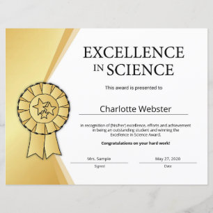 Excelência Dourada no Prêmio de Certificados Cie