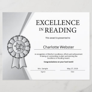 Excelência Silver na Leitura do Prêmio de Certific